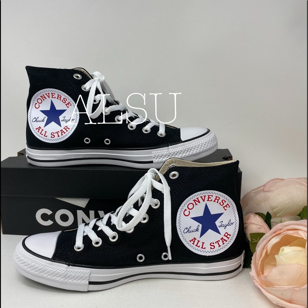 Converse Ctas HI Big Logo Black Women’s Sneakers - Picture 3 of 12